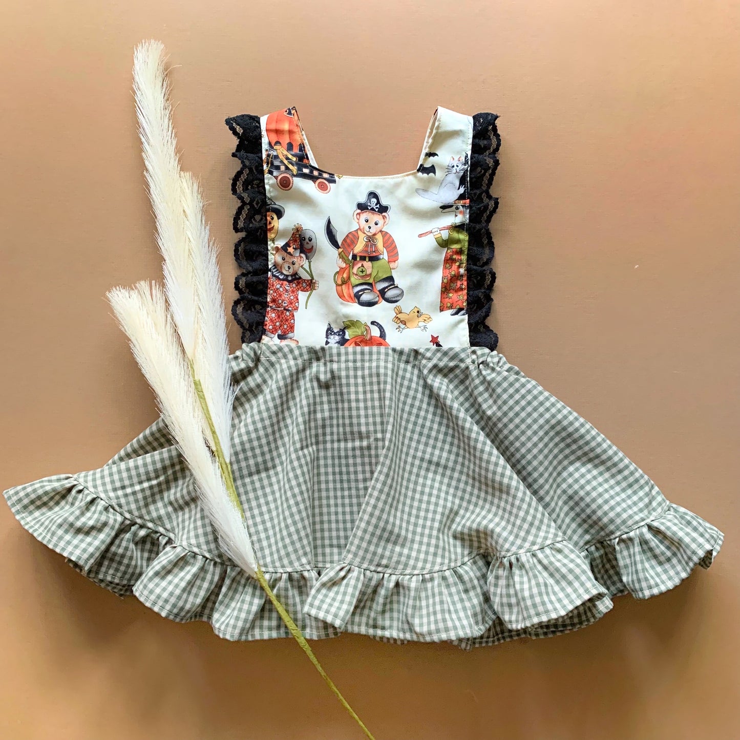 OOAK Halloween Pinafore 2T