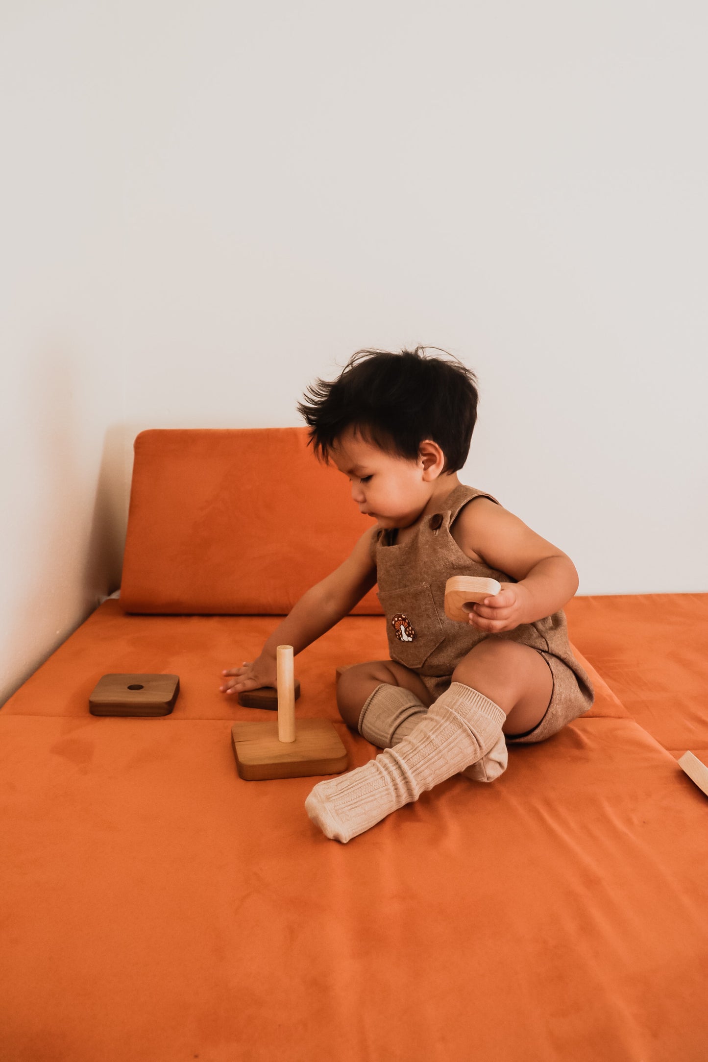 Mushroom Linen Harem Romper