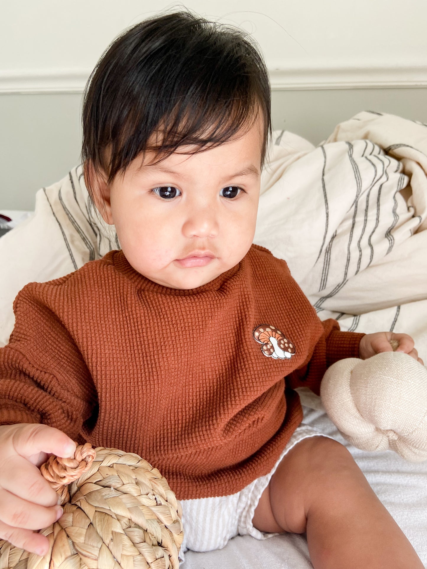 Organic Waffle Mushroom Sweater