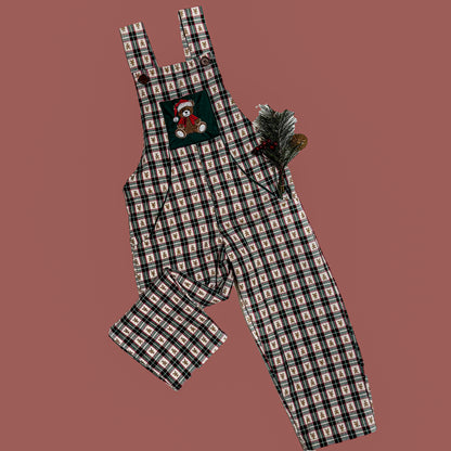 Custom Embroidered Pocket Christmas Dungaree (Right Print Only)