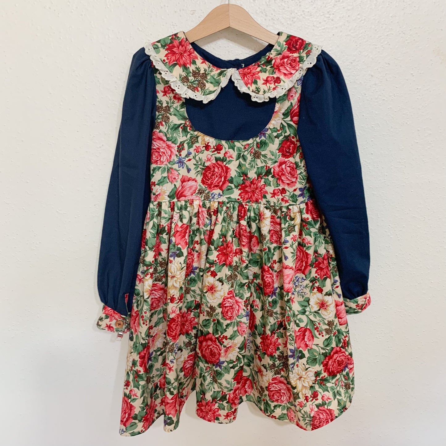 Long Sleeve Winter Floral Vintage Dress 8