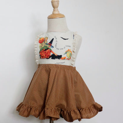 OOAK Halloween Pinafore 2T