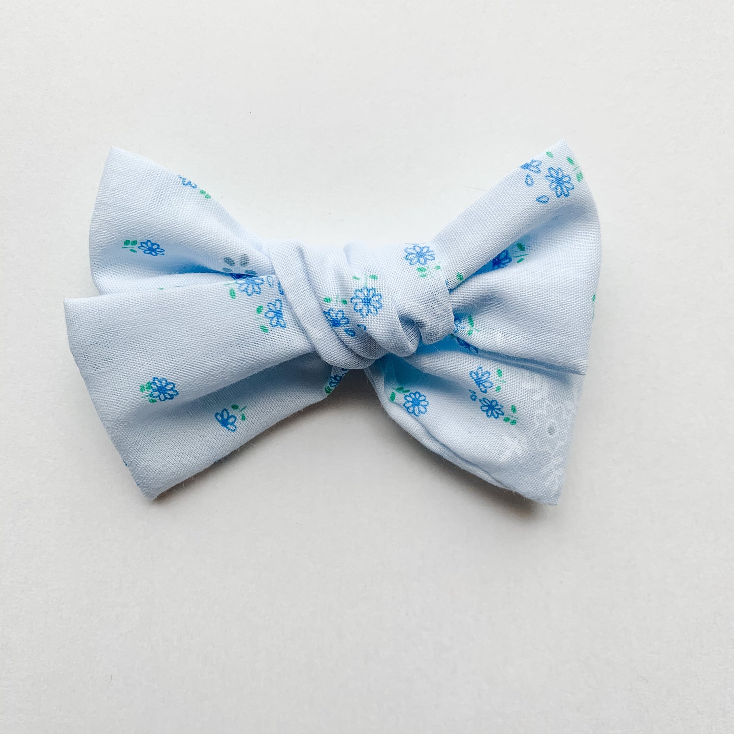 Victoria - Hand Tied Blue Sheer Bow